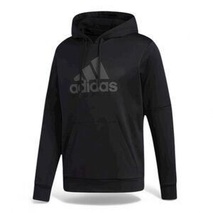 Adidas Men's Black and Gray Logo Hoodie
